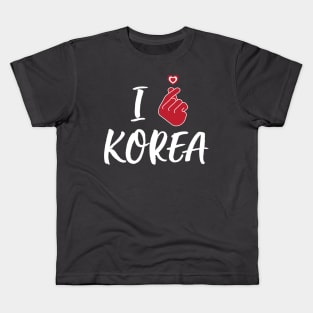 I Love Korea ( White Color Font ) Kids T-Shirt